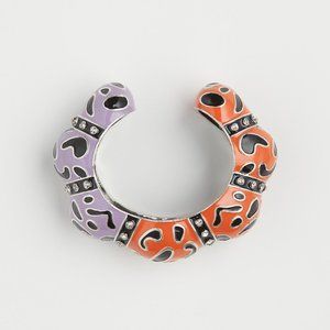 Iris‎ Apfel x H&M Rhinestone Abstract Cuff Bangle Orange Purple Brass Bracelet